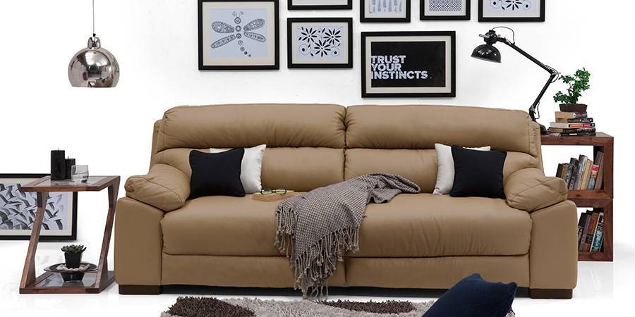 Thiene Sofa (Camel Italian Leather)